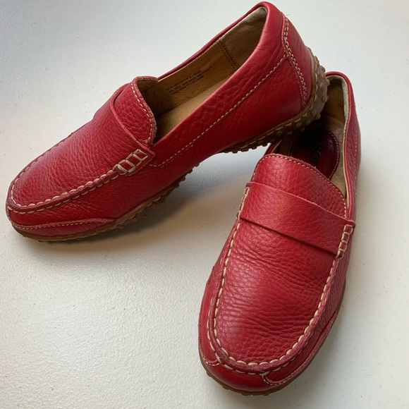 Born | Shoes | Born Red Leather Slip On 